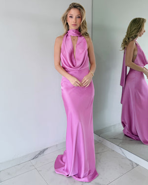 Orchid Open Back Gown Dress