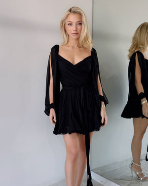 Black Shoulder Pads Romper