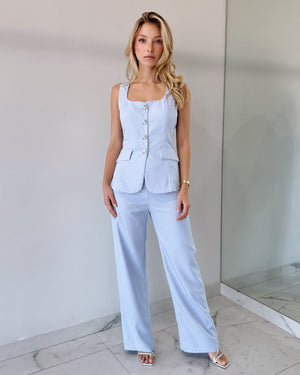 Baby Blue Button One Piece Jumpsuit