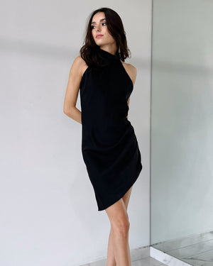 Black Halter Mini Dress