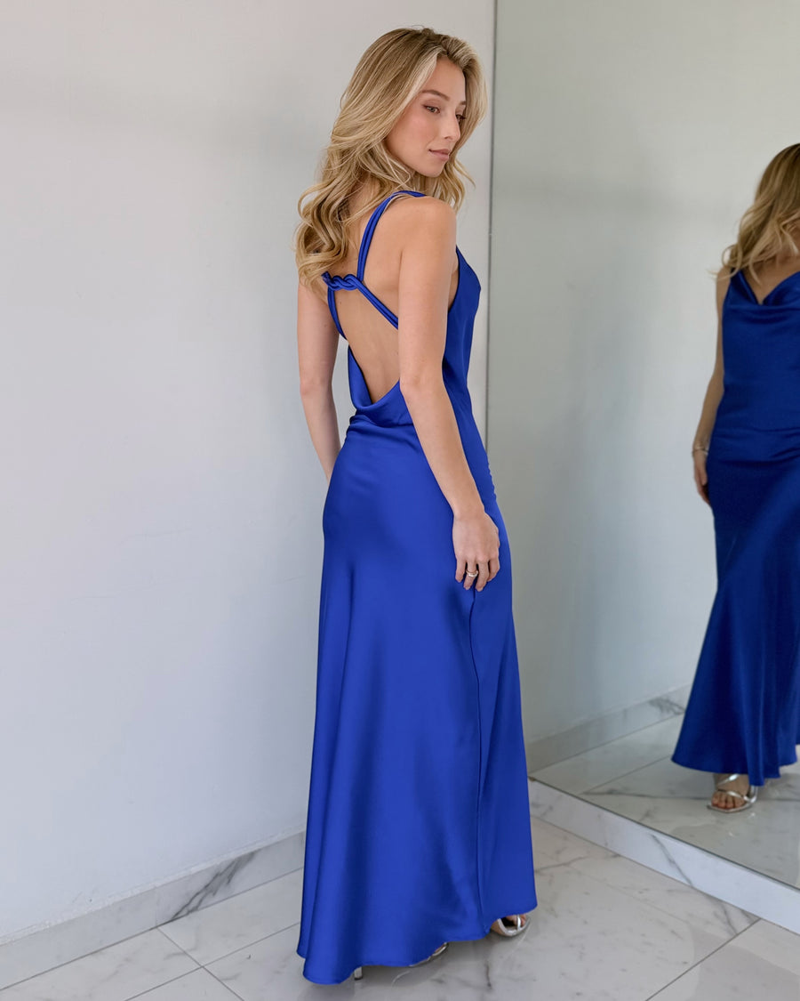 Royal Blue Open Back Maxi Dress