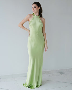 Lemon Open Back Gown Dress