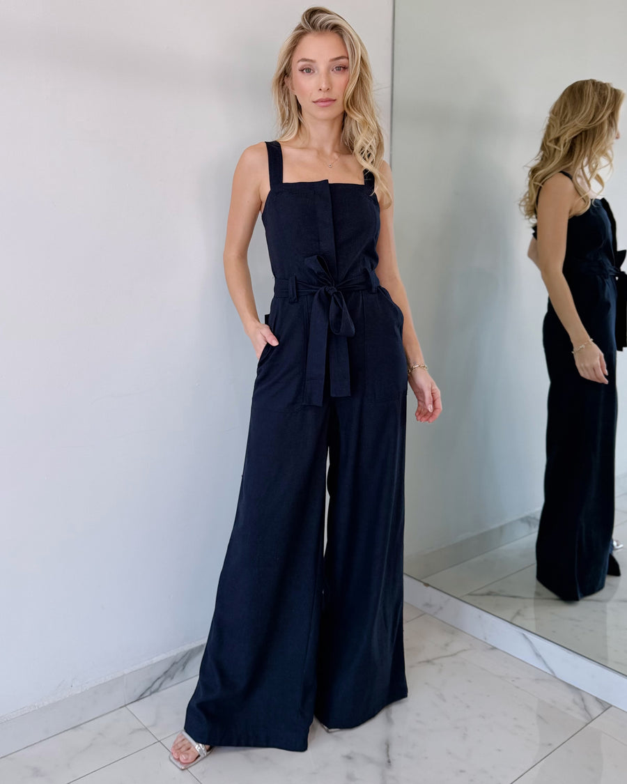 Blue Navy Straight Jumpsuit
