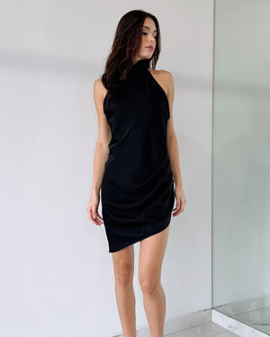 Black Halter Short Dress