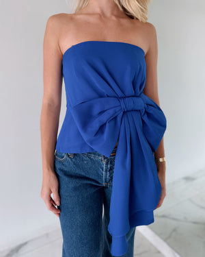 Blue Bun Crop Top