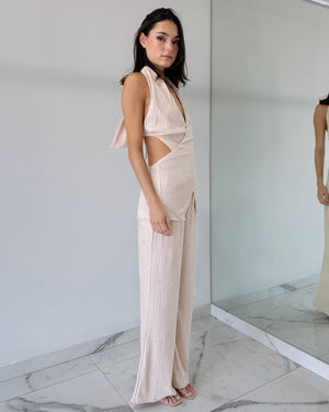 Nude Top + Pant Two Piece Set