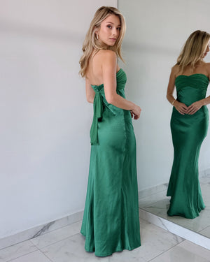 Green Emerald Strapless Maxi Dress