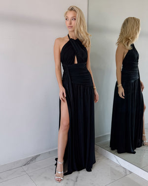 Black Open Detail Gown Dress