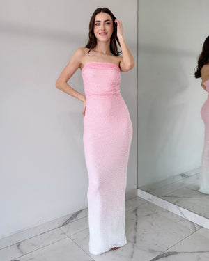 Baby Pink Pearl Gown Dress