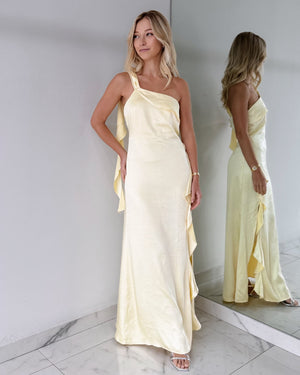 Baby Yellow Ruffle Maxi Dress