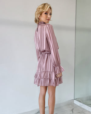 Mauve Stripped Short Dress