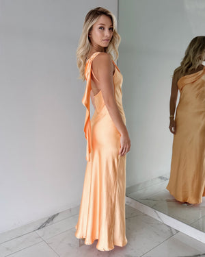 Orange One Shoulder Maxi Dress