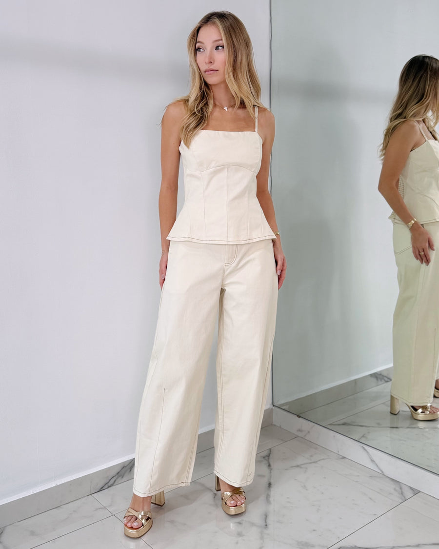 Nude Top + Pant Two Piece Set