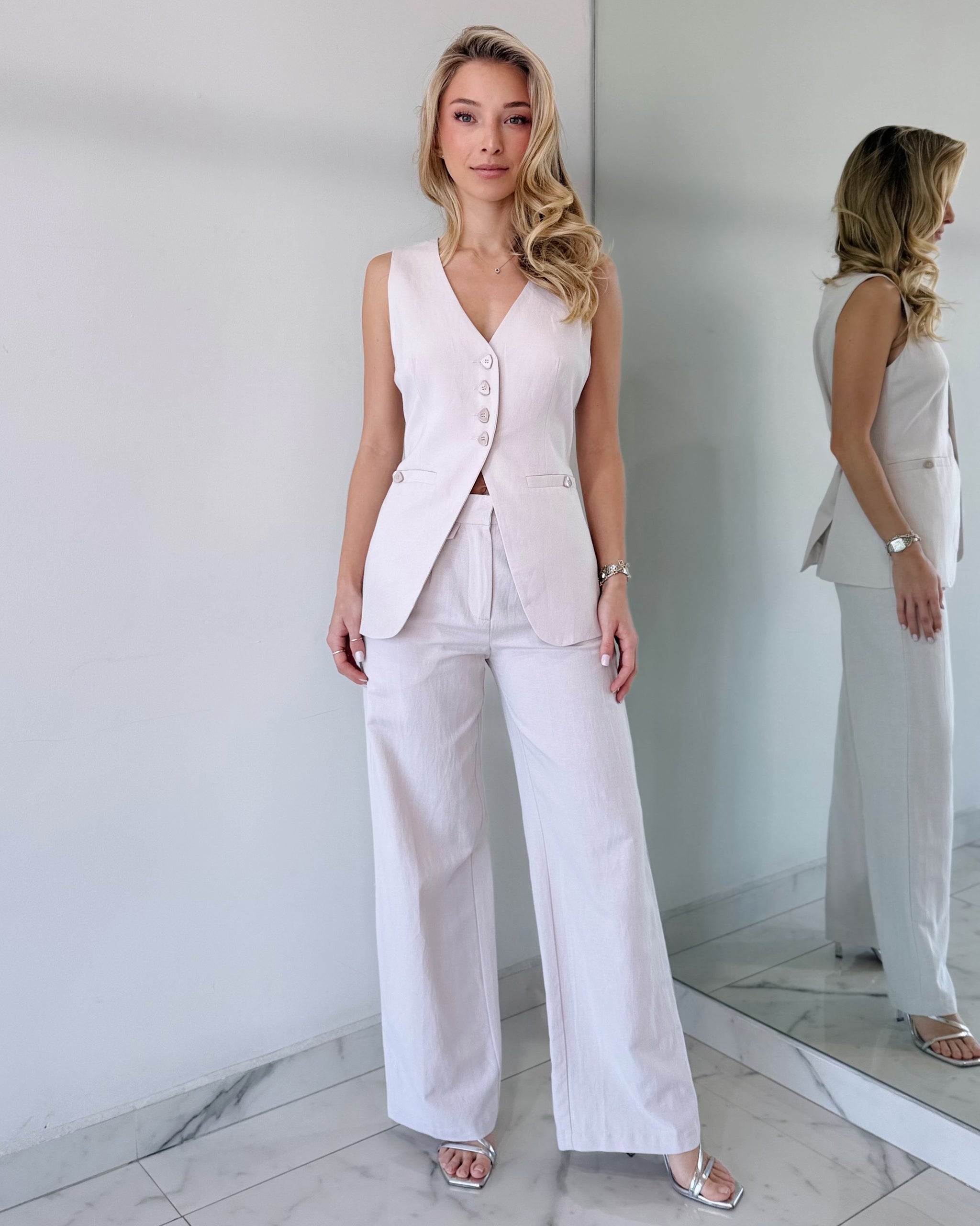 Stone Grey Top + Pant Two Piece Set