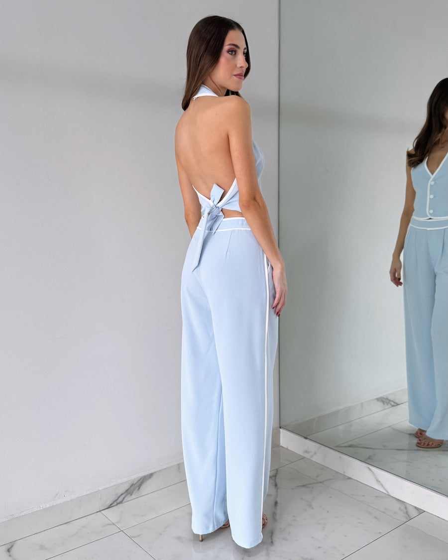 Baby Blue Top + Pant Two Piece Set