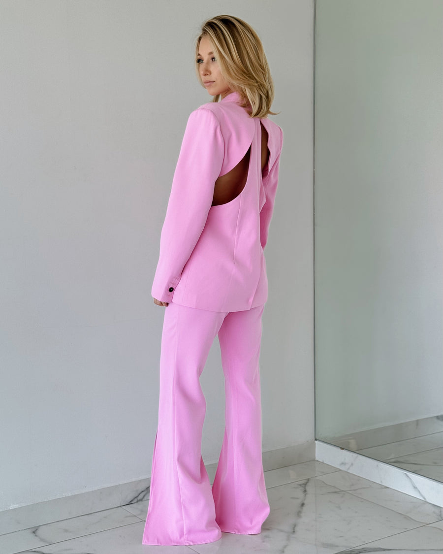 Pink Blazer + Pant Two Piece Set