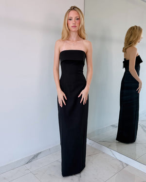 Black Strapless Gown Dress