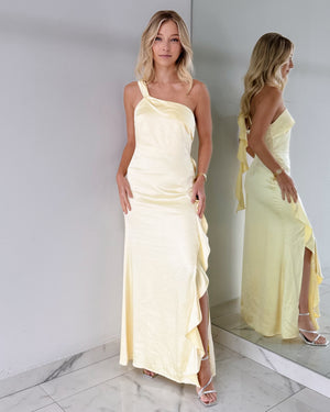 Baby Yellow Ruffle Maxi Dress