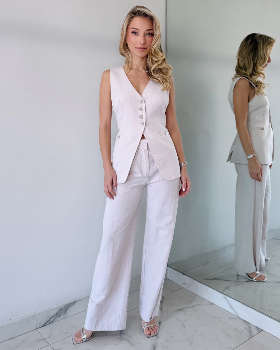 Stone Grey Top + Pant Two Piece Set