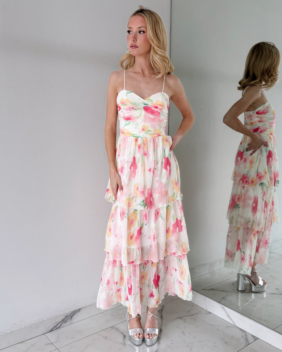 Pink Floral Maxi Dress