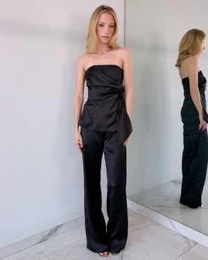 Black Top + Pant Two Piece Set