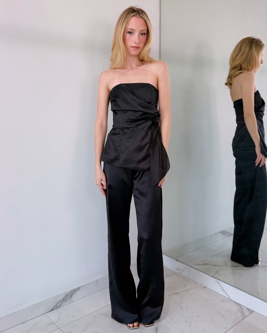 Black Top + Pant Two Piece Set