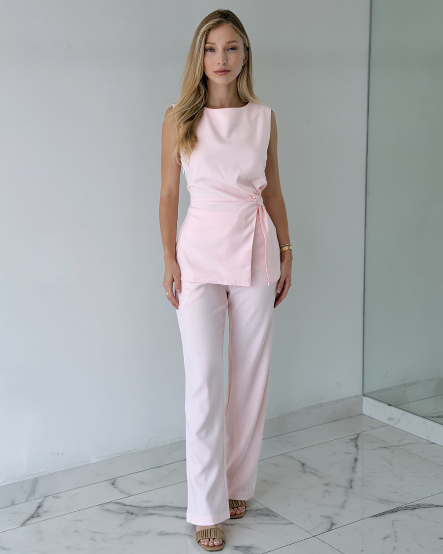 Pink Top + Pant Two Piece Set