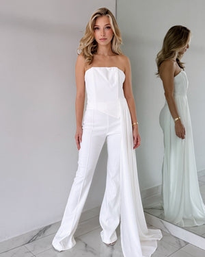 White Strapless + Pant Two Piece Set