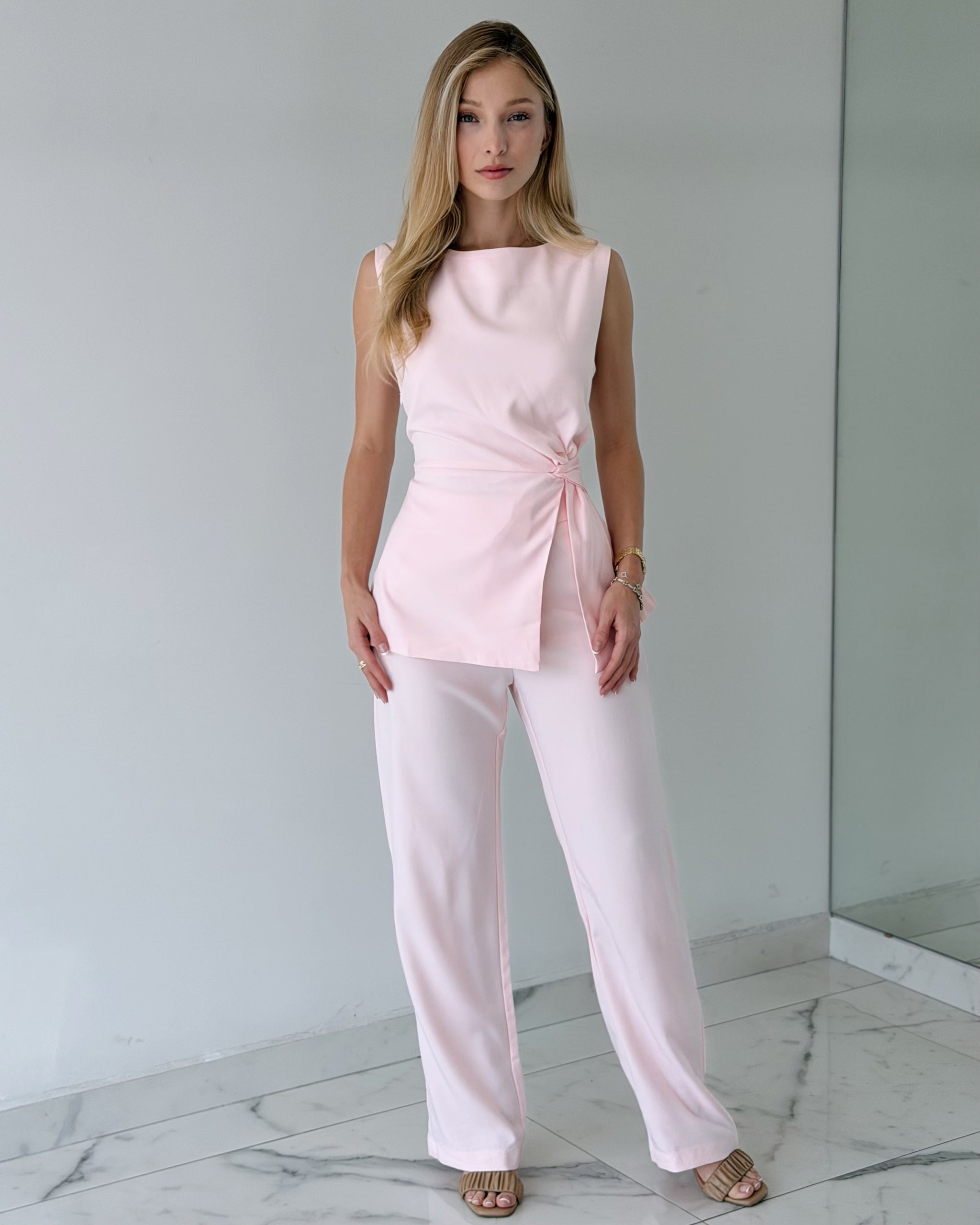 Pink Top + Pant Two Piece Set
