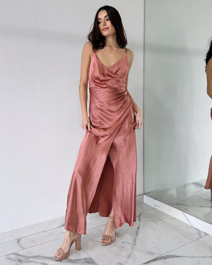 Rose Silk Gown Dress