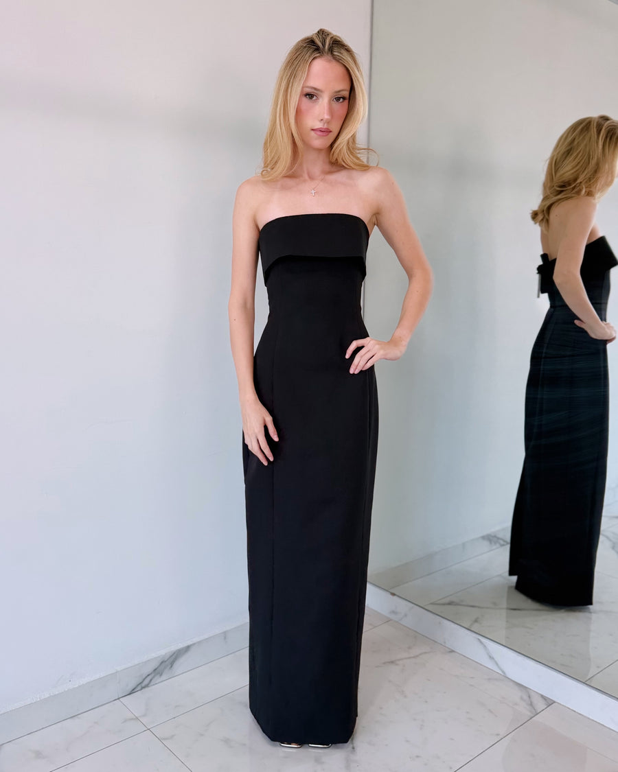 Black Strapless Gown Dress