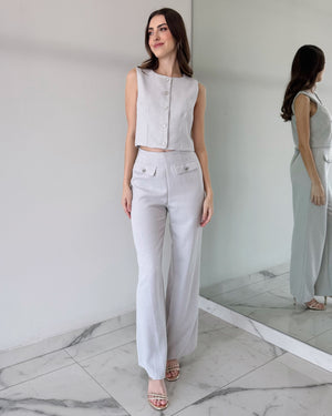 Baby Blue Crop + Pant Two Piece Set