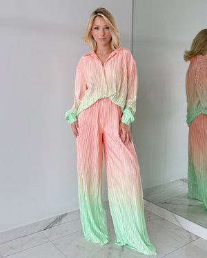 Green Orange Two Piece Set