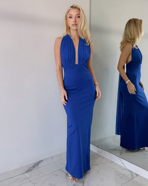 Royal Blue Cross Maxi Dress