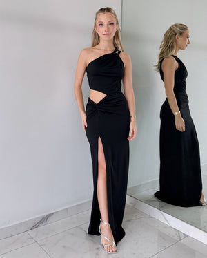 Black Open Detail Gown Dress