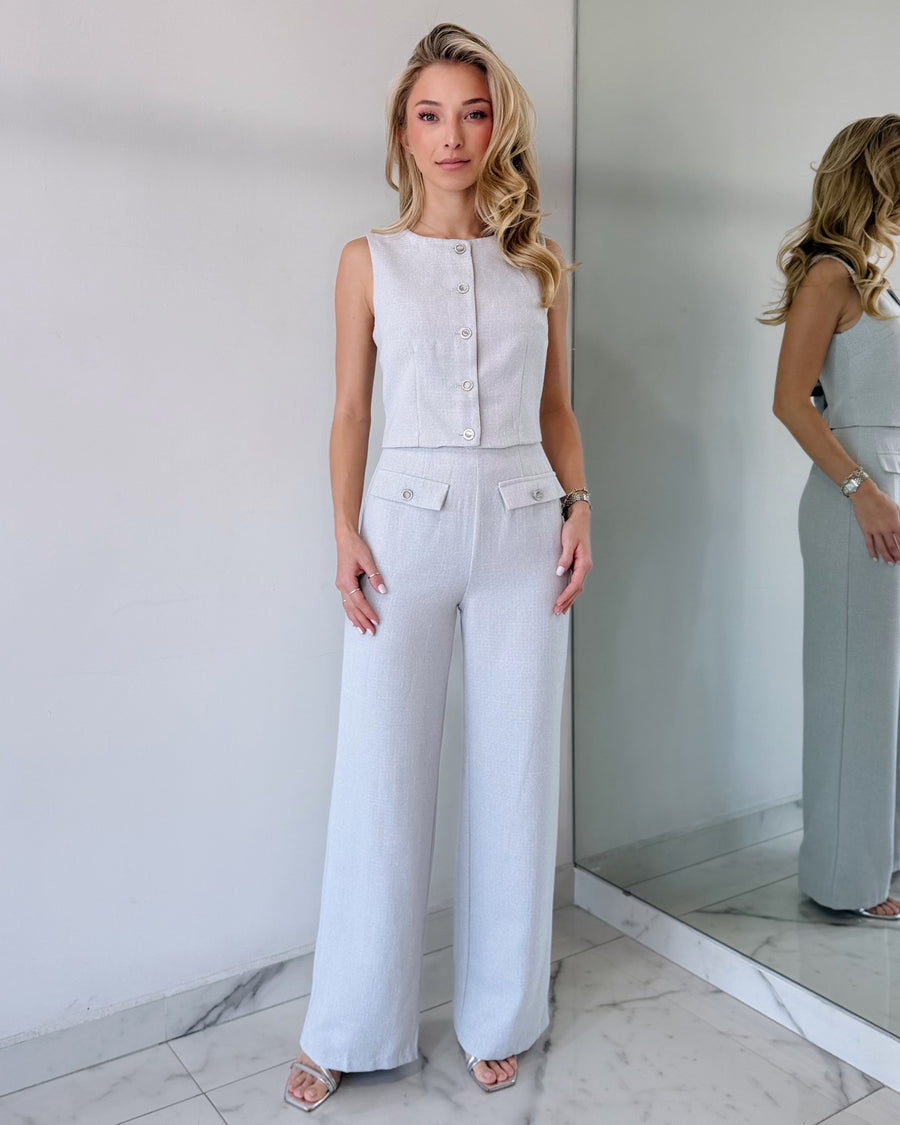 Baby Blue Crop + Pant Two Piece Set