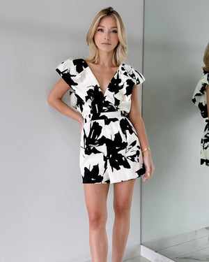 Black and White Pads Romper