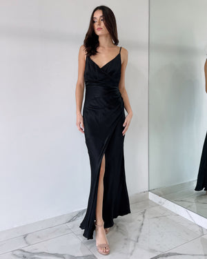 Black Silk Gown Dress