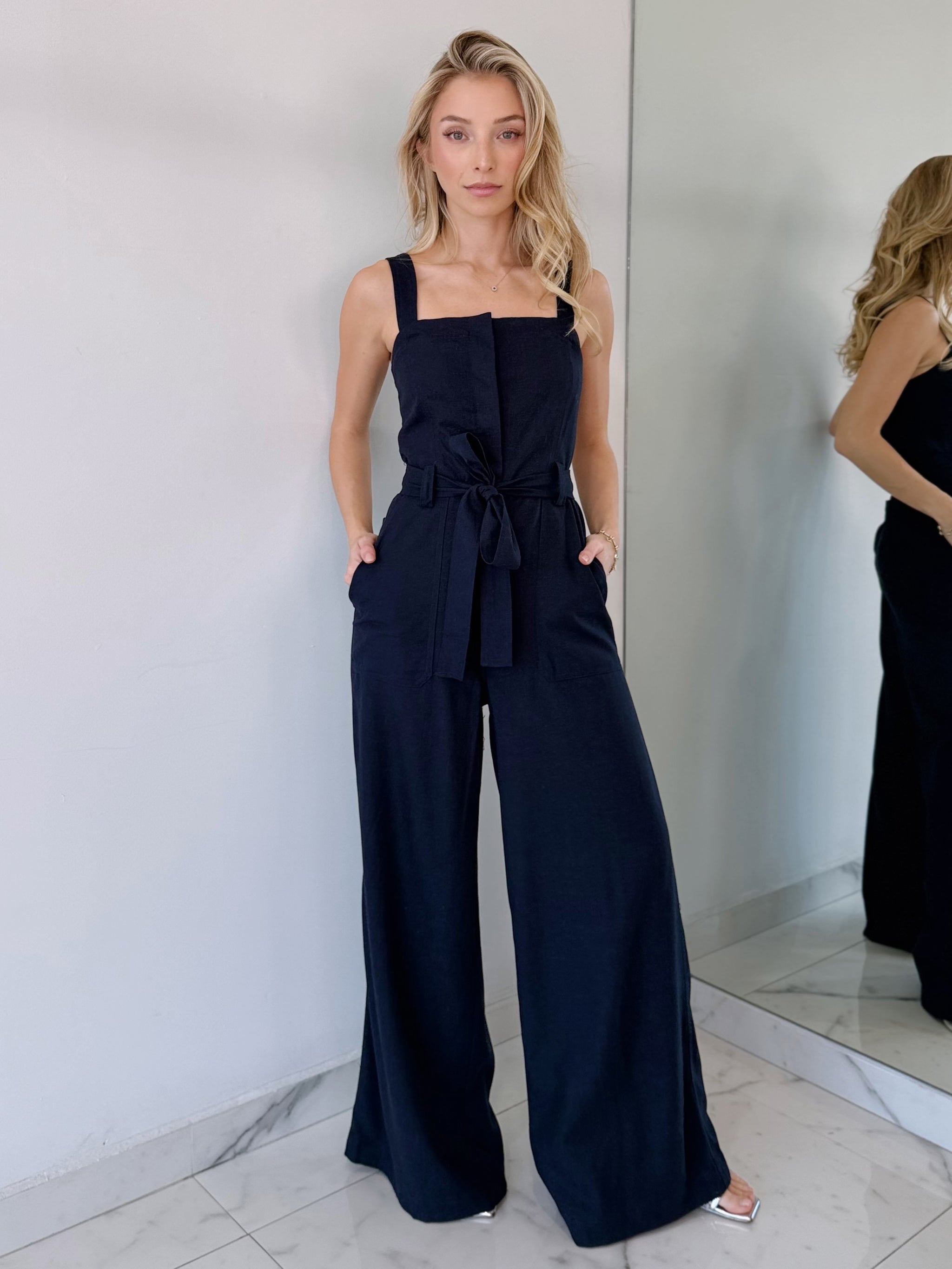 Blue Navy Straight Jumpsuit