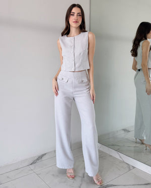 Baby Blue Crop + Pant Two Piece Set