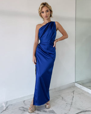 Blue One Shoulder Maxi Dress