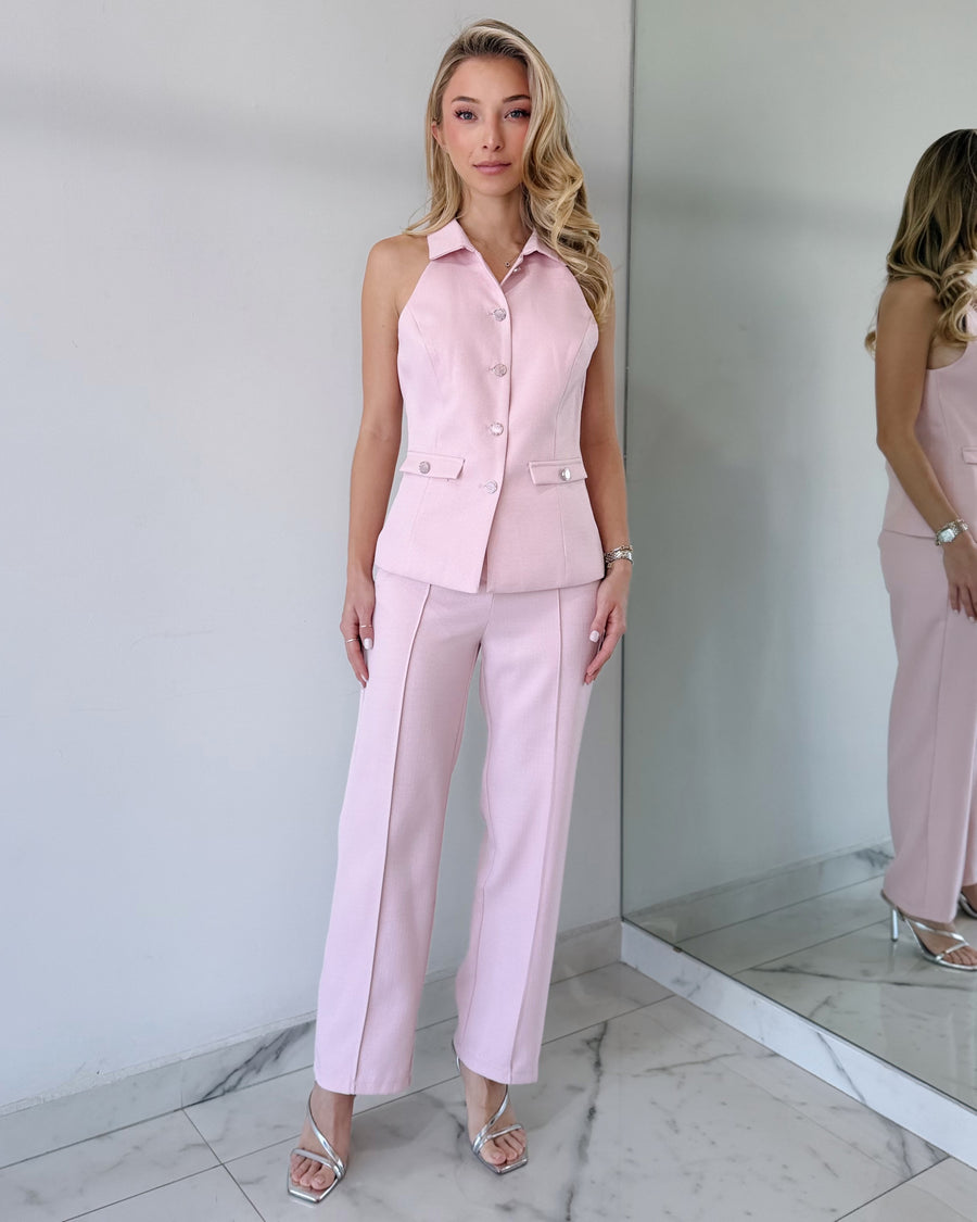 Pink Top + Pant Two Piece Set