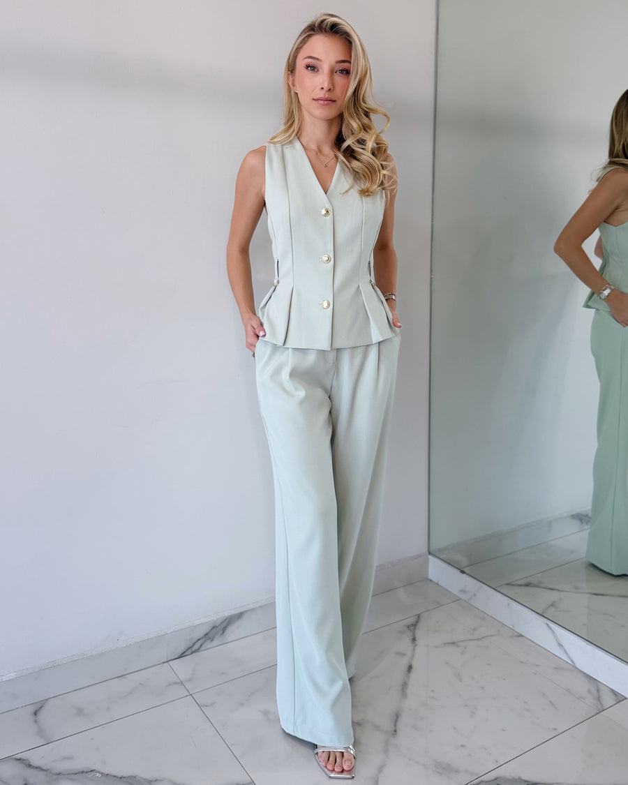 Mint Sage Top + Pant Two Piece Set