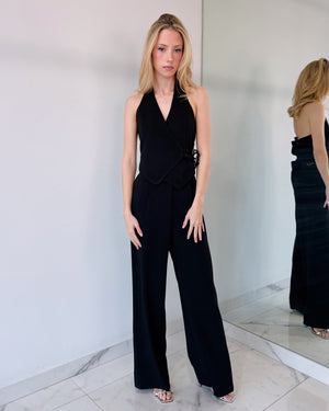 Black Top + Pant Two Piece Set
