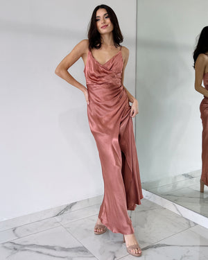 Rose Silk Gown Dress