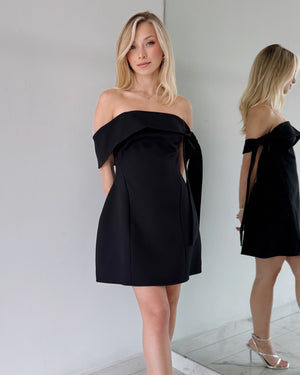 Black Off Shoulder Mini Dress