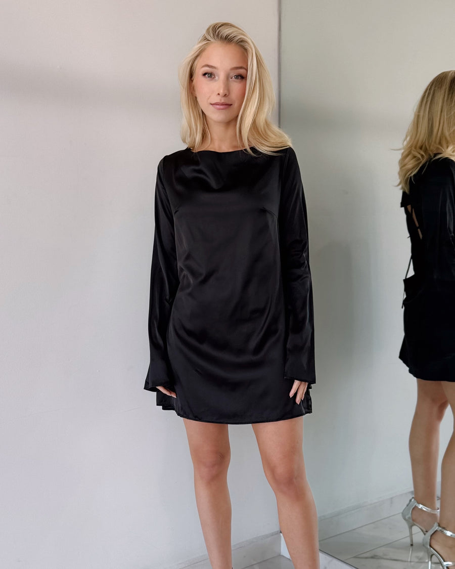 Black Open Back Mini Dress