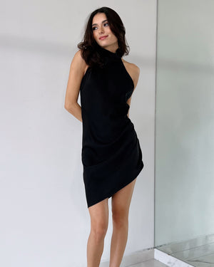 Black Halter Mini Dress