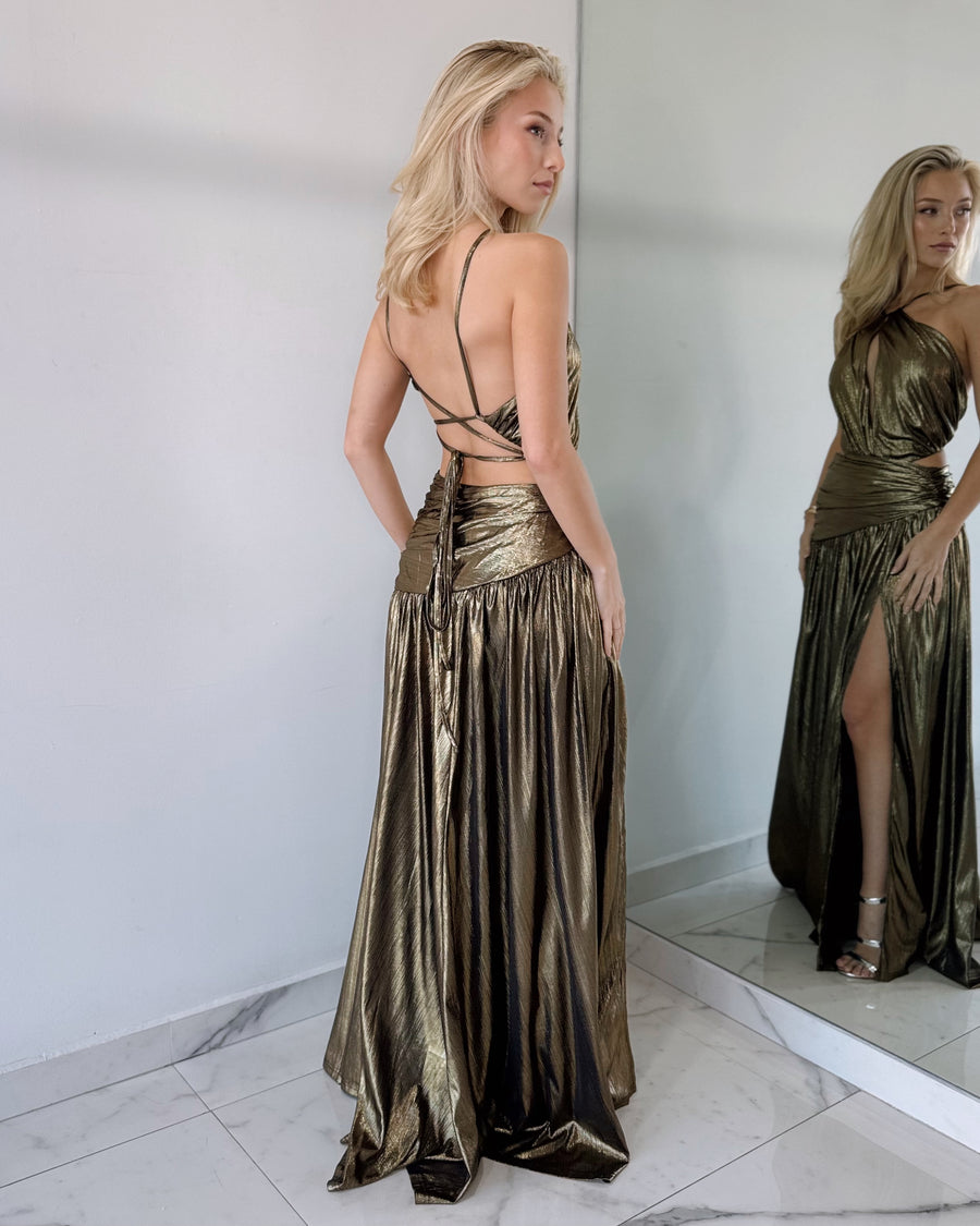 Bronce Open Detail Gown Dress