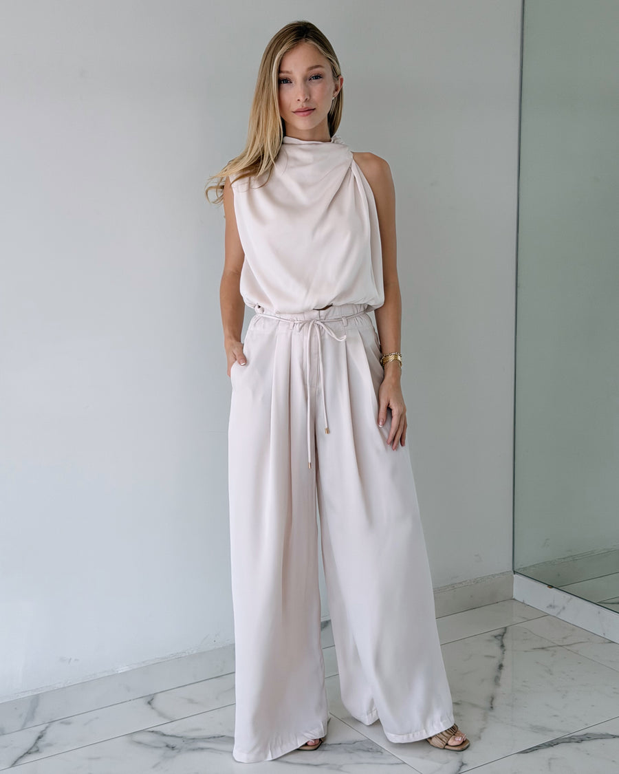 Nude Top + Pant Two Piece Set